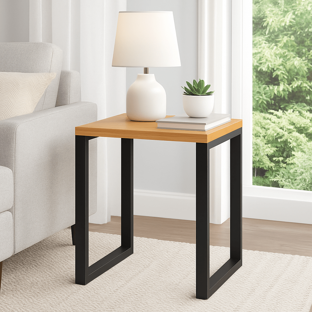 Mesa de Centro Alec Wengue y Natural 44x55cm Rectangular con Patas - MESAS DE CENTRO | Bylmo