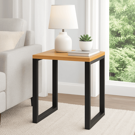 Mesa de Centro Alec Wengue y Natural 44x55cm Rectangular con Patas - MESAS DE CENTRO | Bylmo