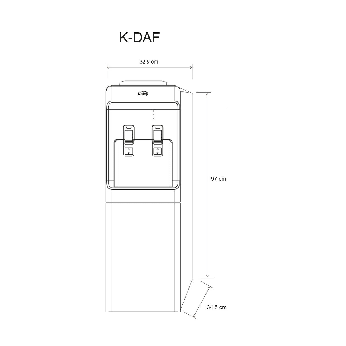 Dispensador de Agua Kalley Blanco 32.5x97cm de Red De Agua de Piso - DISPENSADORES DE AGUA | Bylmo