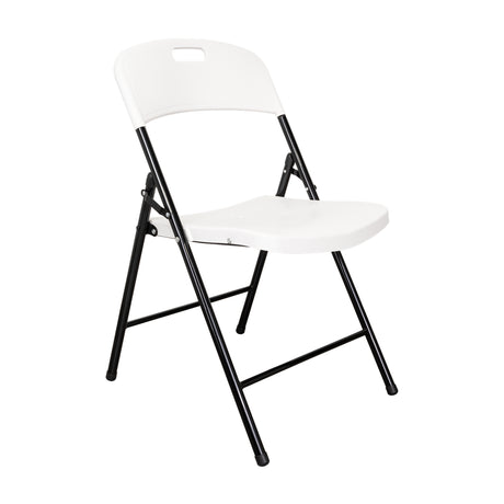 Silla Plegable BM F05 Blanco 39.5x79cm con Espaldar y con Asiento Rectangular - SILLAS Y BUTACOS | Bylmo