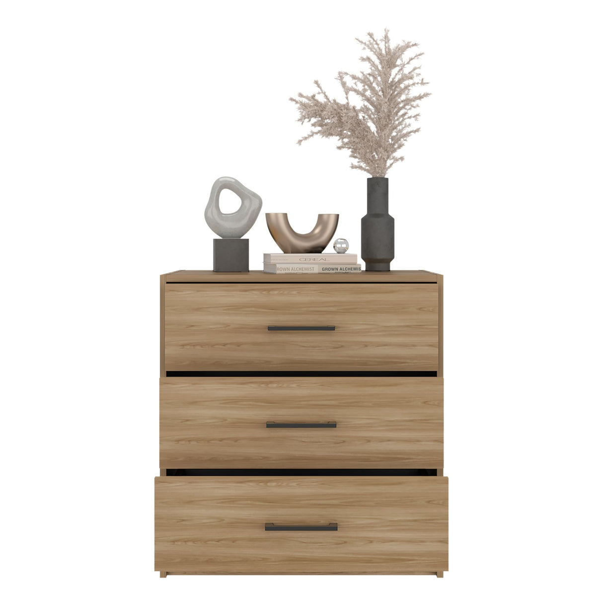 Cómoda Clay Fresno Europeo y Wengue 62.8x67.6cm de Tres Hileras con Tres Cajones - CAJONERAS Y COMODAS | Bylmo