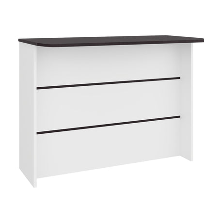 Barra de Cocina Fendi Blanco y Wengue 120x90cm para Dos Asientos con Dos Entrepaños y Dos Compartimientos - BARRAS Y MUEBLES AUXILIARES | Bylmo