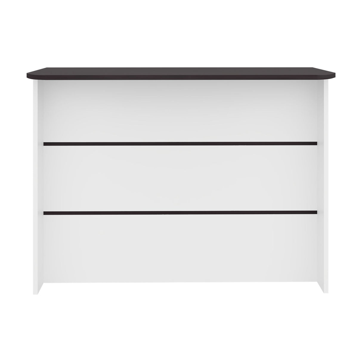 Barra de Cocina Fendi Blanco y Wengue 120x90cm para Dos Asientos con Dos Entrepaños y Dos Compartimientos - BARRAS Y MUEBLES AUXILIARES | Bylmo