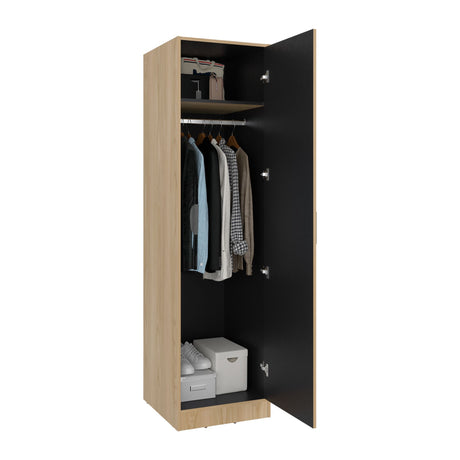 Closet Clay Fresno Europeo y Wengue 49.4x186.3cm con Una Puerta y Dos Compartimientos - CLOSETS | Bylmo