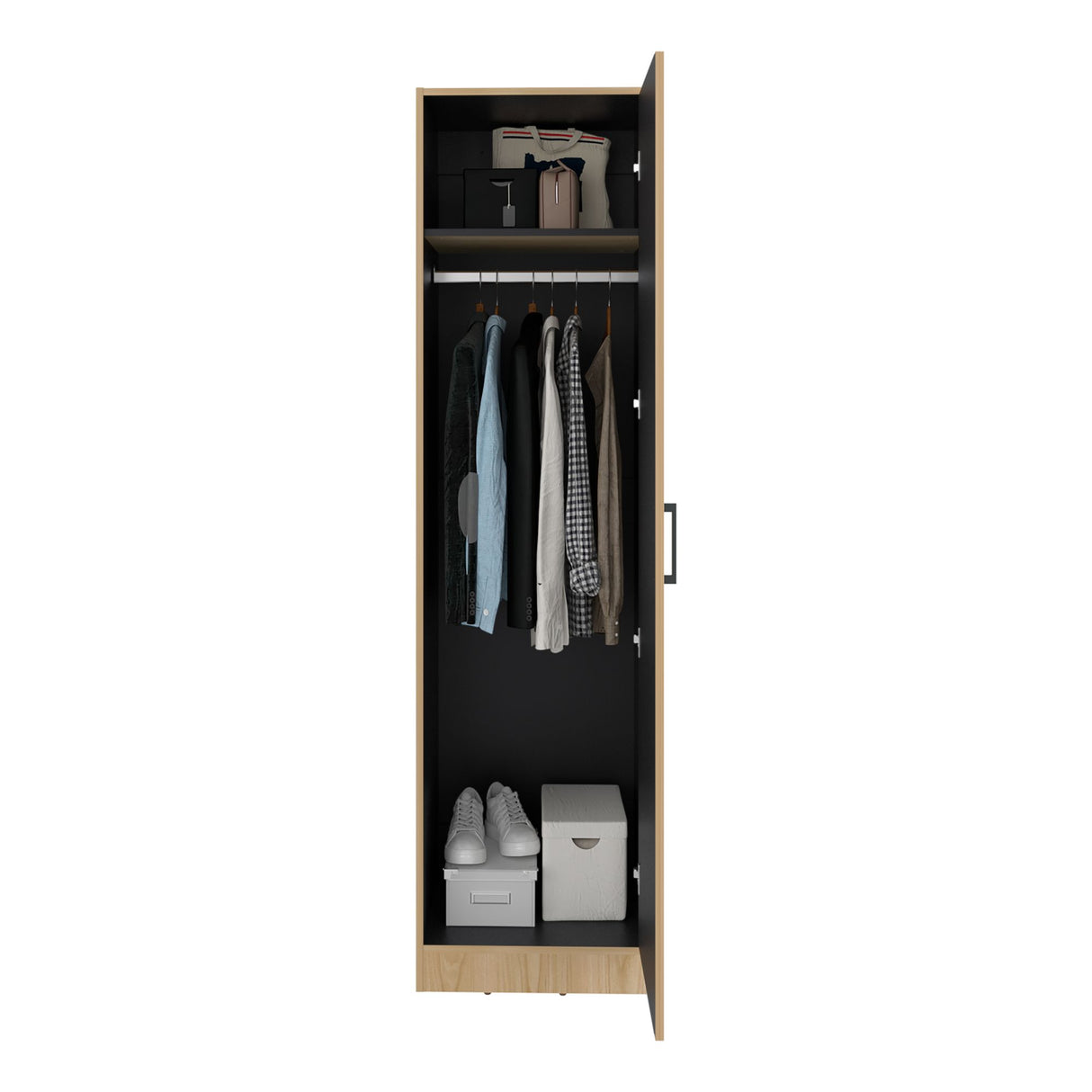 Closet Clay Fresno Europeo y Wengue 49.4x186.3cm con Una Puerta y Dos Compartimientos - CLOSETS | Bylmo