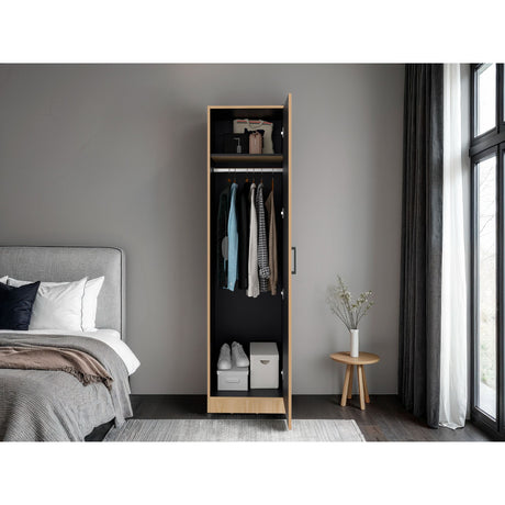 Closet Clay Fresno Europeo y Wengue 49.4x186.3cm con Una Puerta y Dos Compartimientos - CLOSETS | Bylmo
