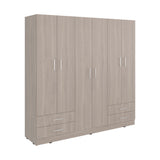 Closet Petunia Bardolino y Blanco 180x180cm con Cuatro Cajones y Seis Puertas - CLOSETS | Bylmo