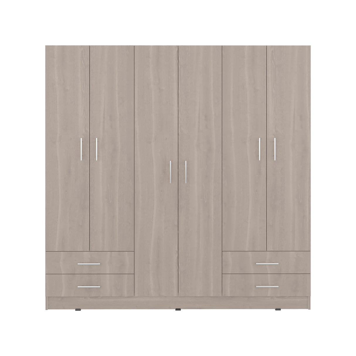 Closet Petunia Bardolino y Blanco 180x180cm con Cuatro Cajones y Seis Puertas - CLOSETS | Bylmo