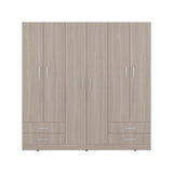 Closet Petunia Bardolino y Blanco 180x180cm con Cuatro Cajones y Seis Puertas - CLOSETS | Bylmo