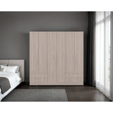 Closet Petunia Bardolino y Blanco 180x180cm con Cuatro Cajones y Seis Puertas - CLOSETS | Bylmo