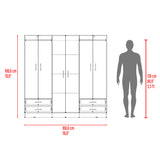 Closet Petunia Bardolino y Blanco 180x180cm con Cuatro Cajones y Seis Puertas - CLOSETS | Bylmo