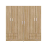 Closet Petunia Fresno y Wengue 180x180cm con Cuatro Cajones y Seis Puertas - CLOSETS | Bylmo