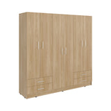 Closet Petunia Fresno y Wengue 180x180cm con Cuatro Cajones y Seis Puertas - CLOSETS | Bylmo