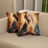 Set X 2 Fundas de Cojines Jardín del Edén Multicolor 45x45cm Cuadrados Virgen Maria
