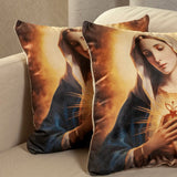 Set X 2 Cojines Jardín del Edén Multicolor 45x45cm Cuadrados Virgen Maria - COJINES | Bylmo