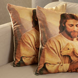 Set X 2 Fundas de Cojines Jardín del Edén Multicolor 45x45cm Cuadrados Jesus