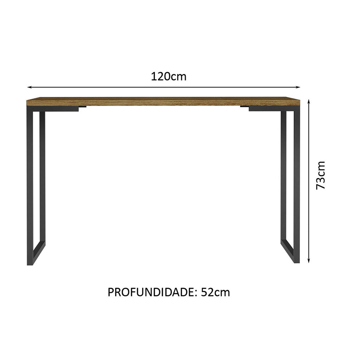 Escritorio Industrial Marron 120x73cm sin Cajones - ESCRITORIOS | Bylmo