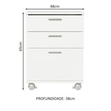 Escritorio Industrial Blanco y Gris 120x73cm con Tres Cajones con Organizador de Libros y con Archivador - ESCRITORIOS | Bylmo