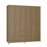 Closet Avila Castaño 164x190cm con Dos Cajones y con Seis Puertas