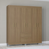 Closet Avila Castaño 164x190cm con Dos Cajones y con Seis Puertas