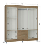 Closet Avila Castaño 164x190cm con Dos Cajones y con Seis Puertas