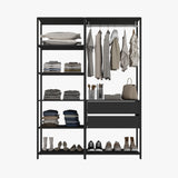 Closet Abierto Negro 136x183cm con Dos Cajones - CLOSETS | Bylmo
