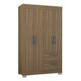 Closet Toquia Castaño 110x188cm con Dos Cajones y con Cuatro Puertas - CLOSETS | Bylmo
