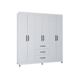 Closet Sevilla Blanco 163x204cm con Tres Cajones y con Seis Puertas - CLOSETS | Bylmo