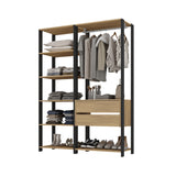 Closet Abierto Castaño 136x183cm con Dos Cajones - CLOSETS | Bylmo