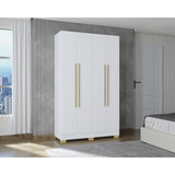 Closet Barcelona Blanco 120x202cm con Dos Cajones y con Cuatro Puertas