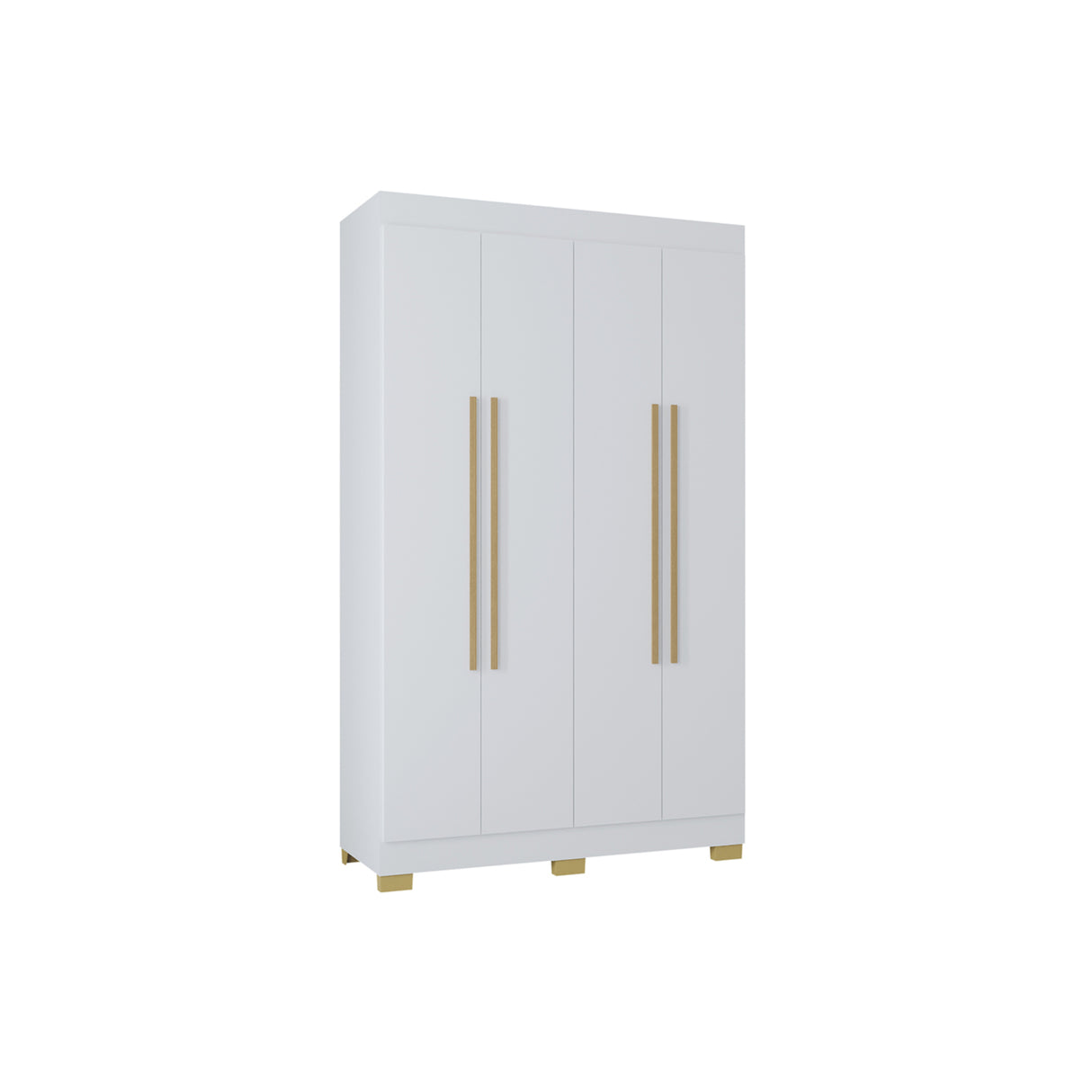 Closet Barcelona Blanco 120x202cm con Dos Cajones y con Cuatro Puertas