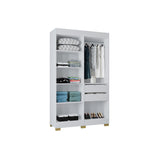 Closet Barcelona Blanco 120x202cm con Dos Cajones y con Cuatro Puertas