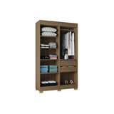 Closet Barcelona Castaño 120x202cm con Dos Cajones y con Cuatro Puertas - CLOSETS | Bylmo