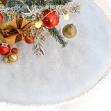 Tapete Pie de Árbol Blanco 80x80cm Circular Extrasuave Antideslizante para Navidad - TAPETES Y ALFOMBRAS | Bylmo