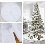 Tapete Pie de Árbol Blanco 80x80cm Circular Extrasuave Antideslizante para Navidad - TAPETES Y ALFOMBRAS | Bylmo
