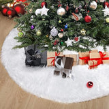 Tapete Pie de Árbol Blanco 80x80cm Circular Extrasuave Antideslizante para Navidad - TAPETES Y ALFOMBRAS | Bylmo