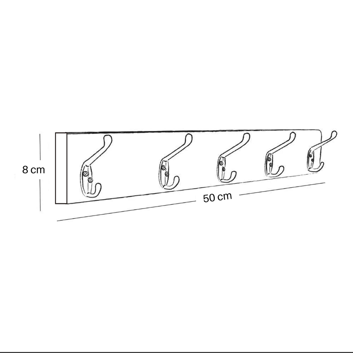 Perchero Wengue 50x8cm de Pared