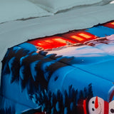 Cubrelecho Navideño Azul Pastel 160x190cm Doble Faz Acolchado para cama Queen 160 X 190 Cm de Muñecos De Navidad - TENDIDOS Y CUBRELECHOS | Bylmo