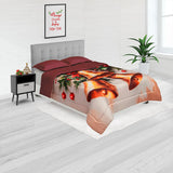 Cubrelecho Navideño Vinotinto 200x200cm Doble Faz Acolchado para cama King 200 X 200 Cm de Campanas - TENDIDOS Y CUBRELECHOS | Bylmo