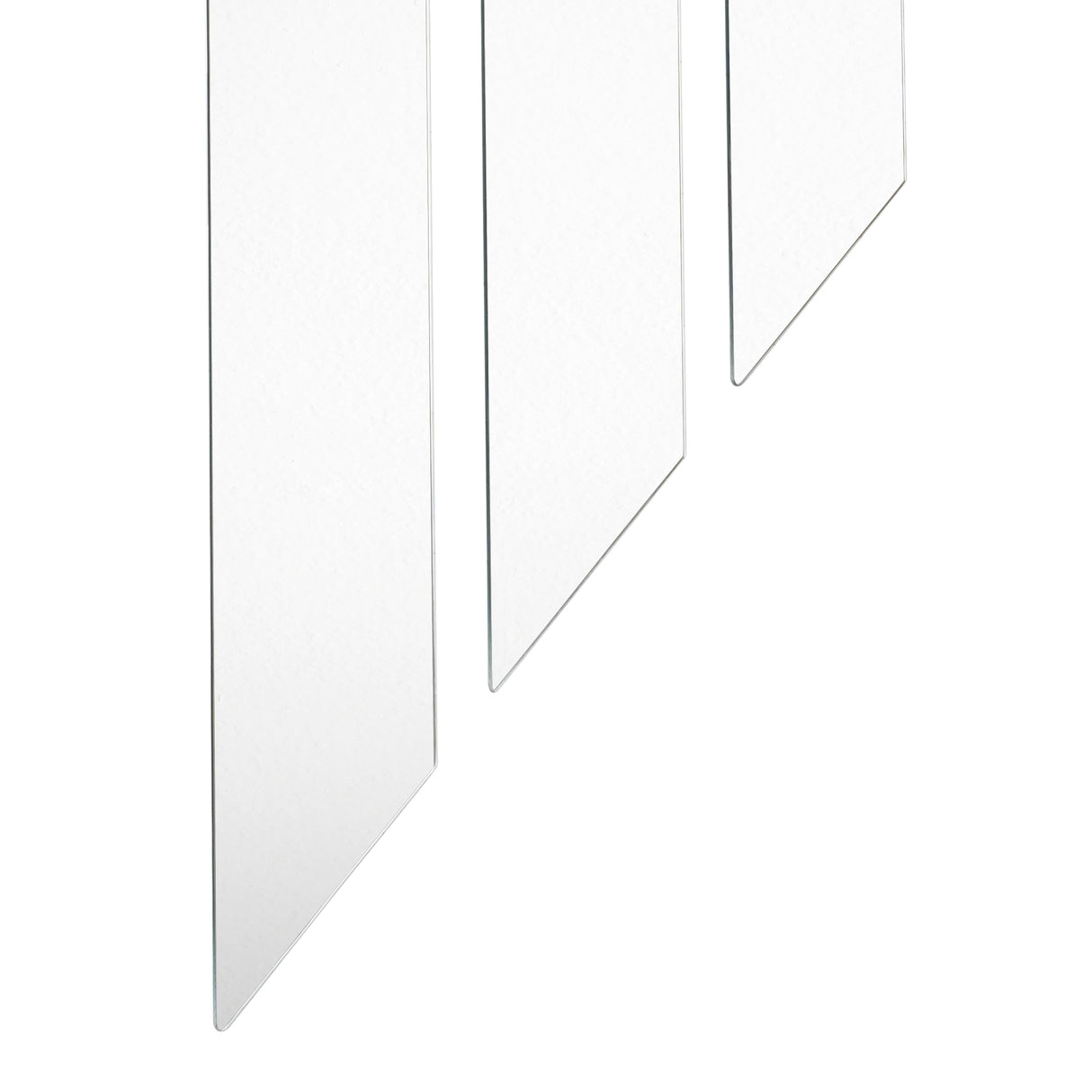 Set X 3 Espejos de pared Ottawa Gris 20x120cm Asimétrico sin Marco