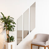 Set X 3 Espejos de pared Ottawa Gris 20x120cm Asimétrico sin Marco