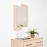Espejo de Baño Paduk Madera Clara Natural 56x71cm Rectangular con Marco En Madera - ESPEJOS DE BANHO | Bylmo