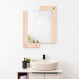 Espejo de Baño Paduk Madera Clara Natural 56x71cm Rectangular con Marco En Madera - ESPEJOS DE BANHO | Bylmo