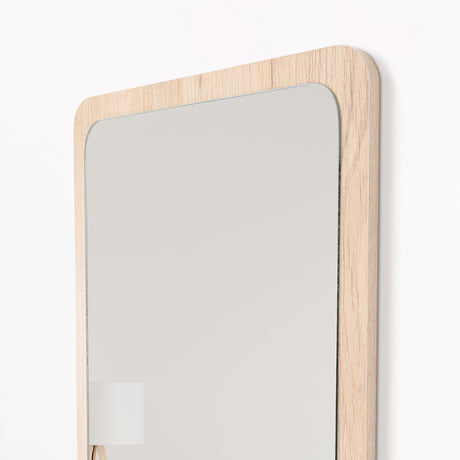Espejo de Baño Mukal Madera Clara Natural 45x60cm Rectangular con Marco En Madera - ESPEJOS DE BANHO | Bylmo