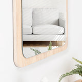 Espejo de Baño Mukal Madera Clara Natural 45x60cm Rectangular con Marco En Madera - ESPEJOS DE BANHO | Bylmo