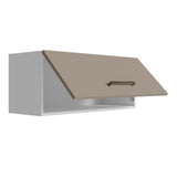 Gabinete Superior de Garaje Blanco y Crema 80x33cm Resistente a la Humedad con Un Compartimiento - GABINETES SUPERIORES PARA GARAJE | Bylmo