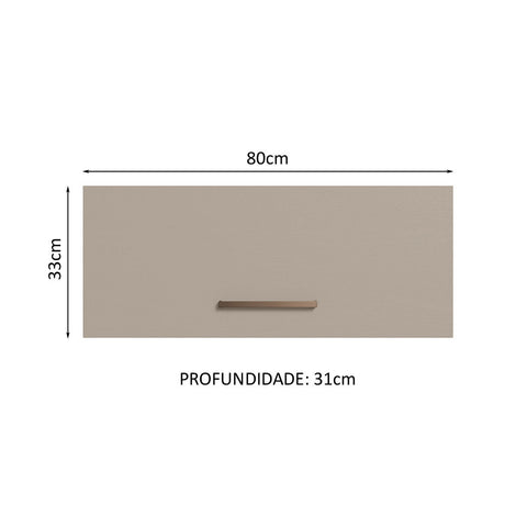 Gabinete Superior de Garaje Blanco y Crema 80x33cm Resistente a la Humedad con Un Compartimiento - GABINETES SUPERIORES PARA GARAJE | Bylmo