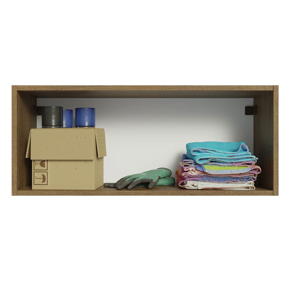 Gabinete Superior de Garaje Marron y Crema 80x33cm Resistente a la Humedad con Un Compartimiento - GABINETES SUPERIORES PARA GARAJE | Bylmo