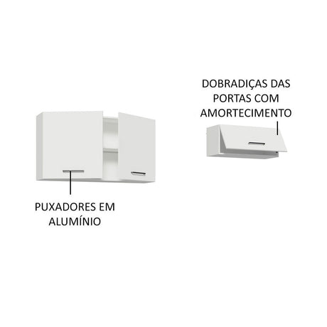 Kit X 2 Gabinetes Superiores de Garaje Blanco 200x99cm Resistente a la Humedad con Dos Compartimientos - GABINETES SUPERIORES PARA GARAJE | Bylmo