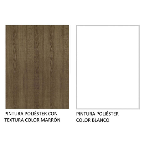 Mueble Inferior de Cocina Agata Marron y Blanco 35x84cm Sin Cajones con Mesón de Madera y sin Estufa - MUEBLES INFERIORES DE COCINA | Bylmo